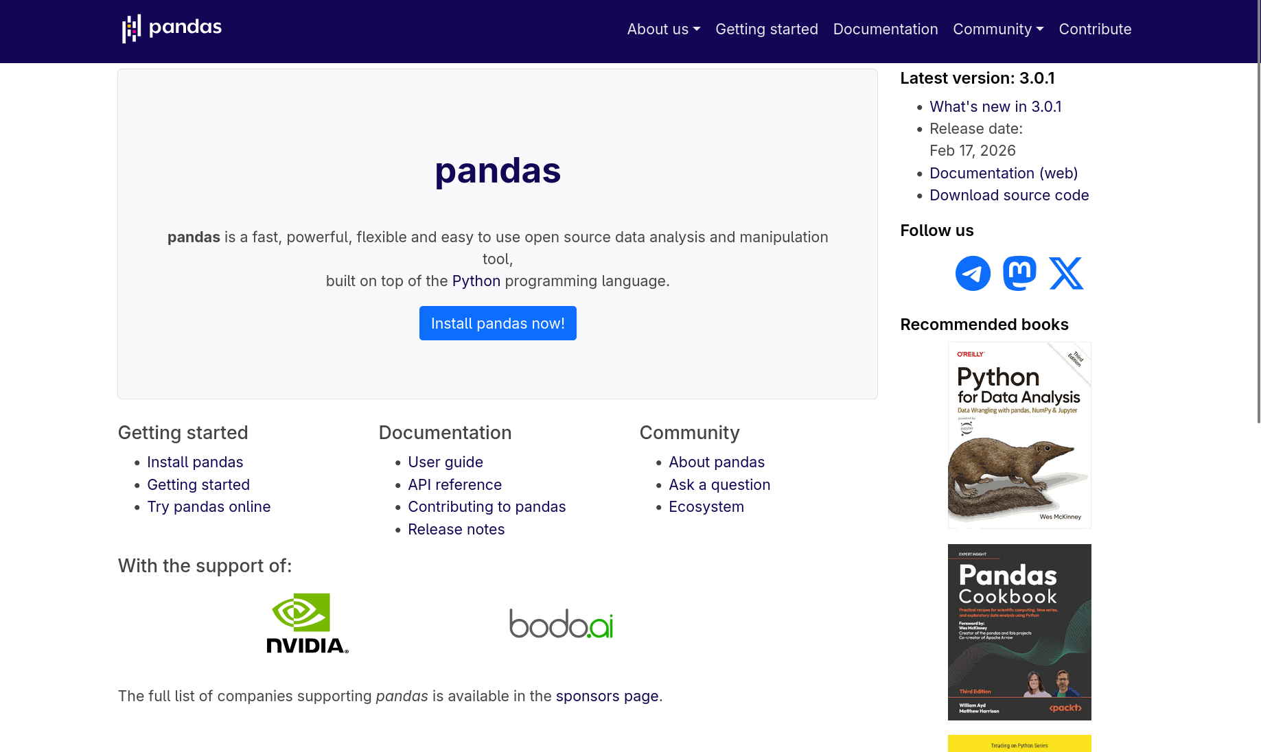 Pandas Contribution